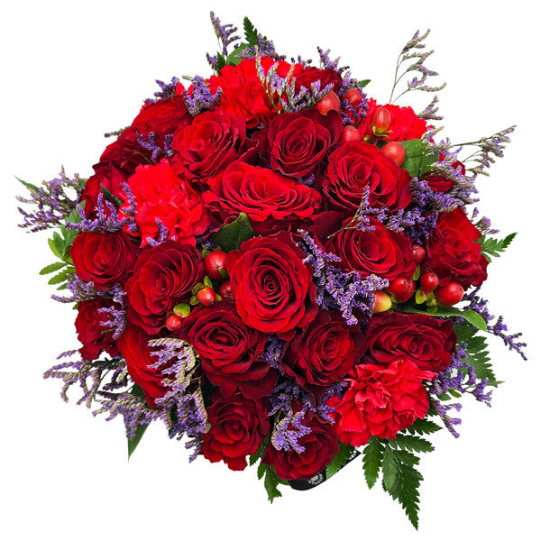 Scarlet Elegance in Black Hat Box