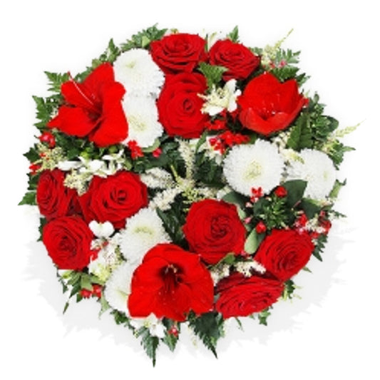 Roses and Chrysanthemum Funeral Posy