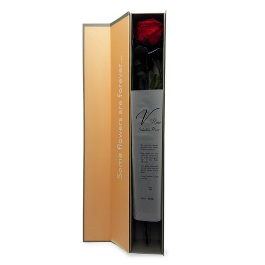 Red Infinity Rose Long Stem in Luxury Case