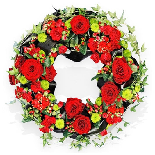 Red Rose and Ivy Wreath
