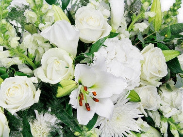 Small White Casket Arrangement