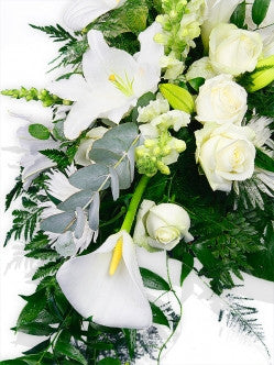 Small White Casket Arrangement
