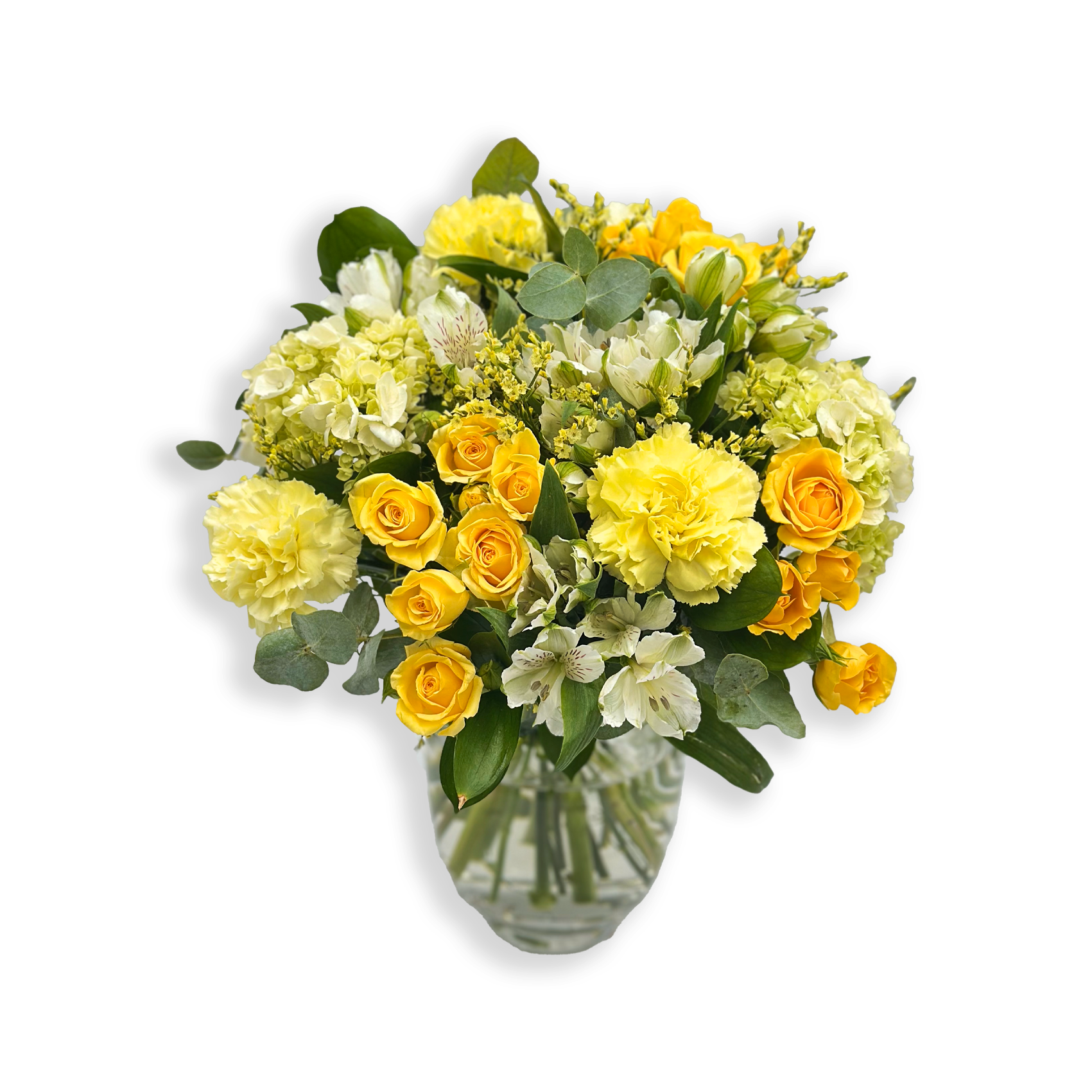 Отпразднуйте выпуск с цветочной станцией! 4 энергичный желтый разбрызгивает розы