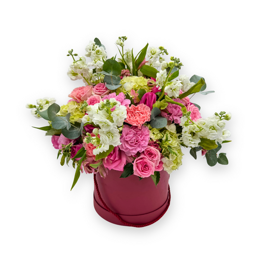 Blush Elegance in a Pink Hat Box