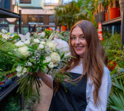 Chloe with flowers