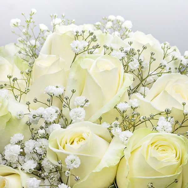 White Rose and Baby's Breath Bridal Bouquet