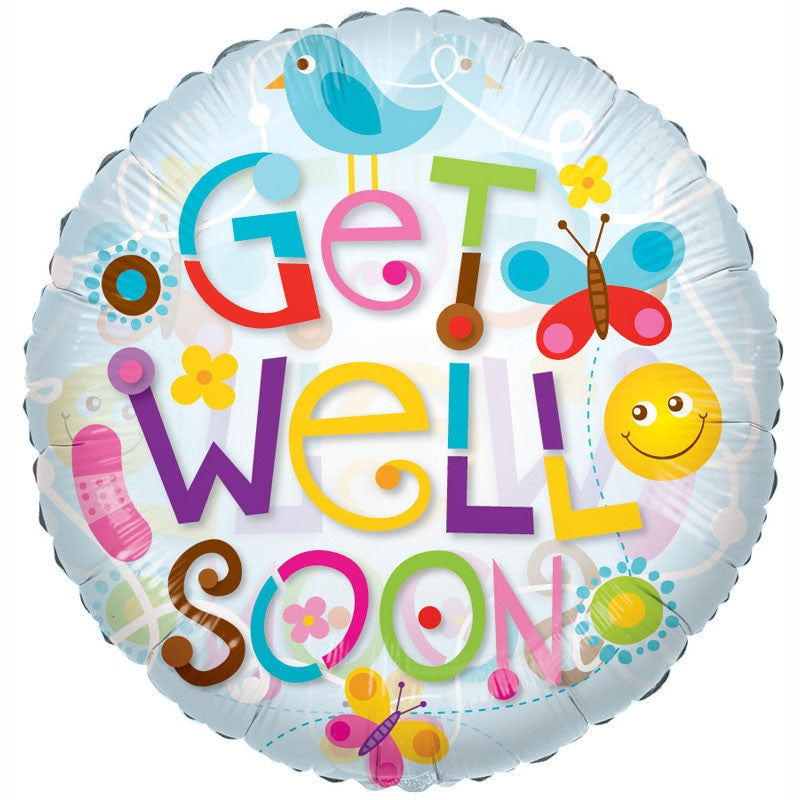 get well elements helium balloon