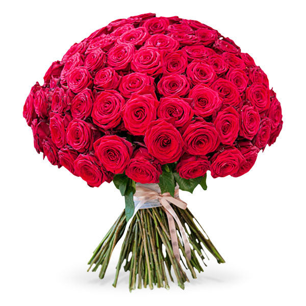 Boulevard Red - 100 Long Stem Red Roses Bouquet - Luxury Flowers ...