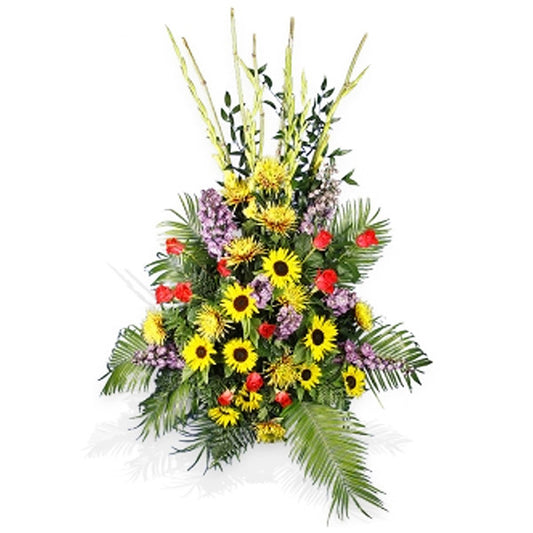Yellow and Red Flower Basket